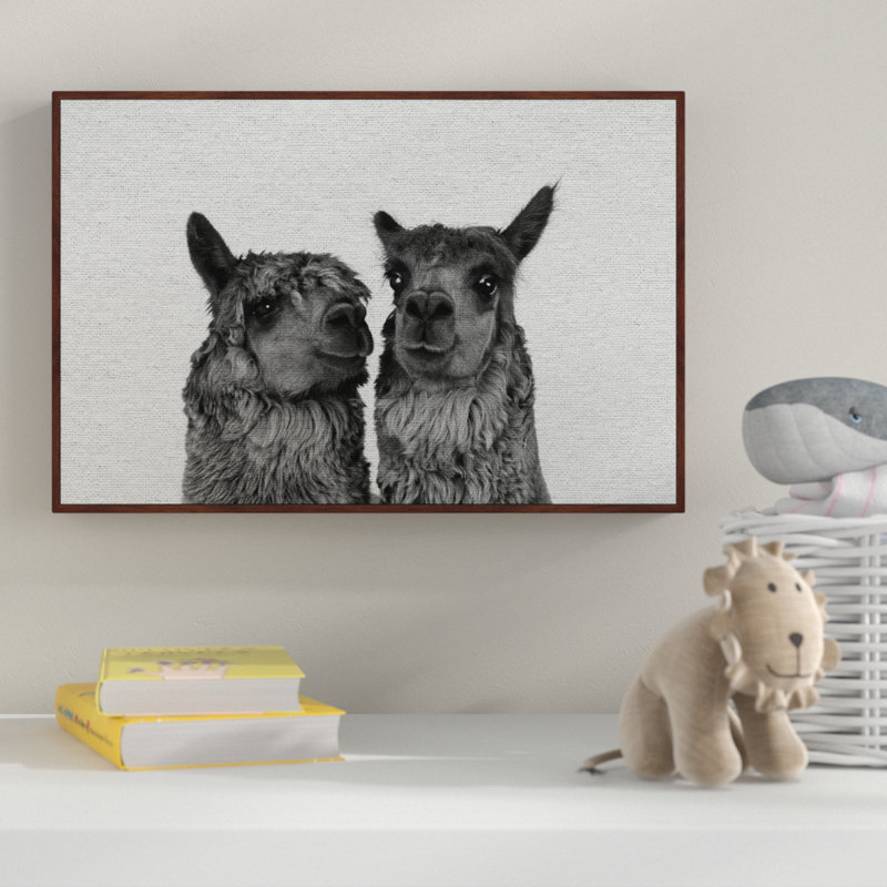 Llama Couple - Drawing on Canvas, 76cm H x 114cm W