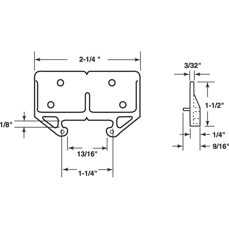 Prime-Line 3/32 in. x 1-3/16 in., Purple Drawer Guide Kit (1 Kit)