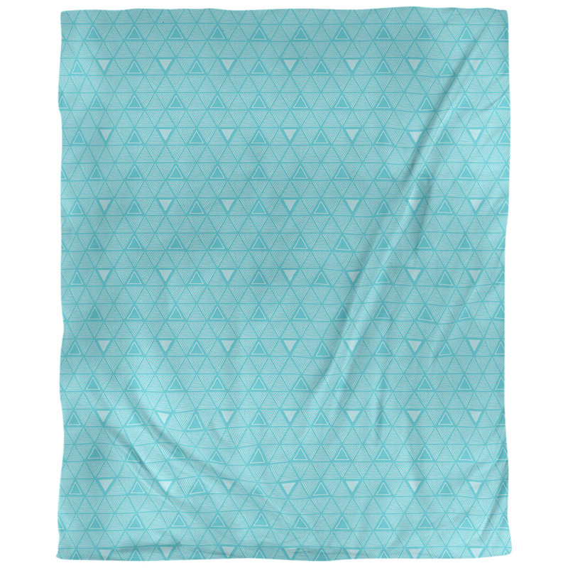 Tissu de triangle dessiné à la main, Bleu sarcelle, Lin naturel paloma, L 54 po x l 36 po