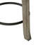 Tabouret de comptoir rotatif à 360 degrés avec siège gris texturé et pivot rembourré patiné et structure en bois légèrement rustique
