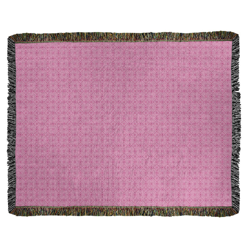Couverture en coton tissé Katelyn Elizabeth, l 50 po x L 60 po, Rose