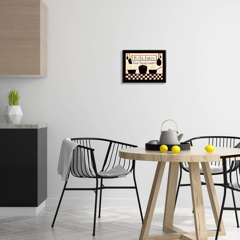 Kitchen Kitchen Family Comfort Patterned by - impression sur bois, Giclée encadrée noir minuit, H 11 po x l 14 po x P 1,5 po