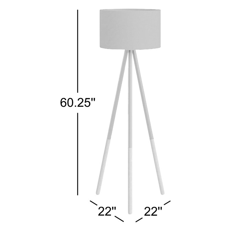 Lampe trépied 60,25 po Skyler, Noir mat / brun clair