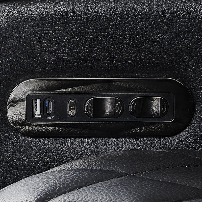 Canapé inclinable électrique Haiylee, Cuir véritable noir