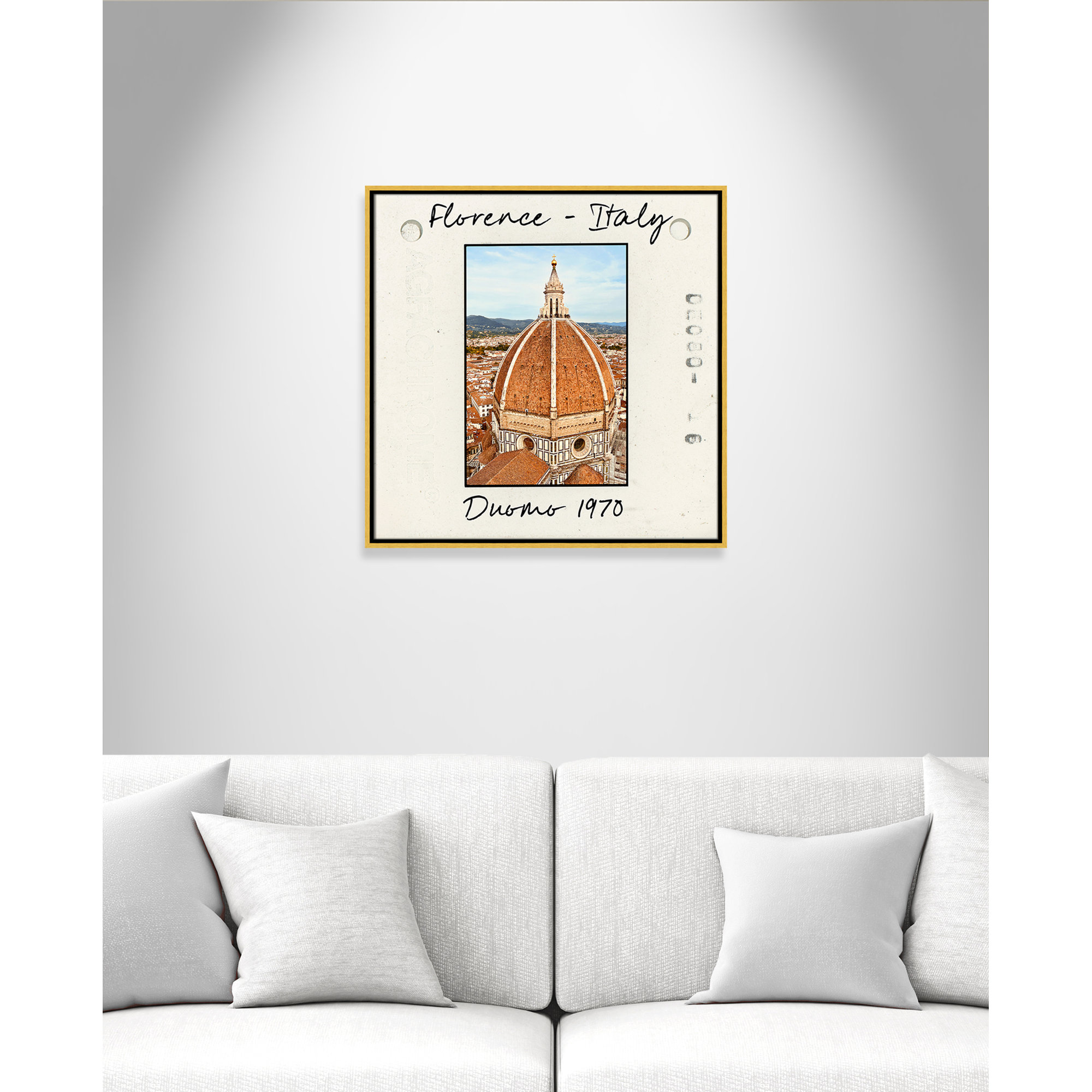 Florence Italy - Duomo Print by Susan Jill, Gold Floater Framed Canvas, 25.5" H x 25.5" W x 2" D