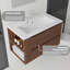 Meuble-lavabo flottant avec lavabo en céramique et rangement à fermeture en douceur-133668288
