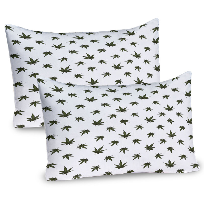 Ensemble de 2 taies décoratives à motif de feuilles de chanvre Ambesonne