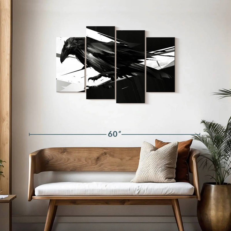 Brampt Abstract Crow, 27" H x 43" W