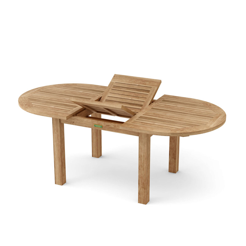 Bahama Outdoor Oval Teak Dining Table, 78" L 58" W