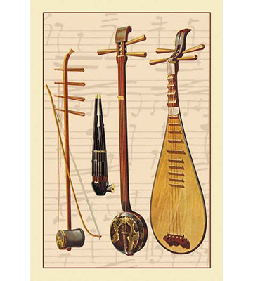 «Hu-ChIn and Bow, Sheng, San-Hsien, PI-PI» par Theodore Thomas, impression encadrée