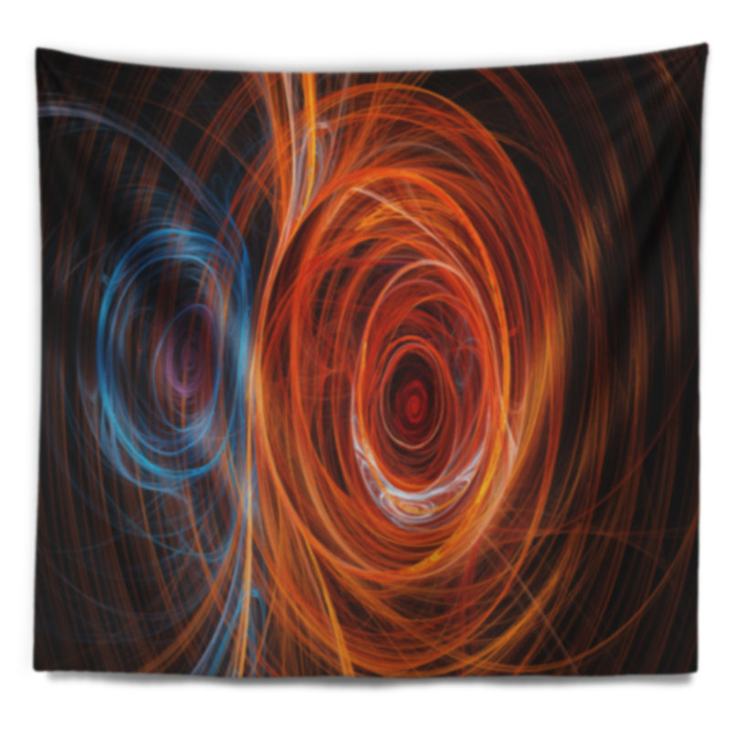 Tapisserie de cercles de couleur brun abstrait, H 78 po x l 92 po