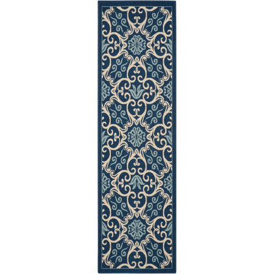 Tapis bleu marine traditionnel Janyce