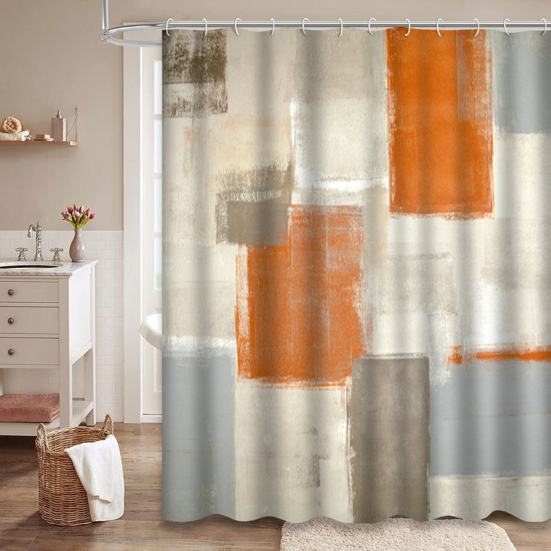 Rideau de douche beige avec 10 crochets, 72" L x 72" W