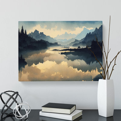 Mysterious Mountain Lake - Wrapped Canvas