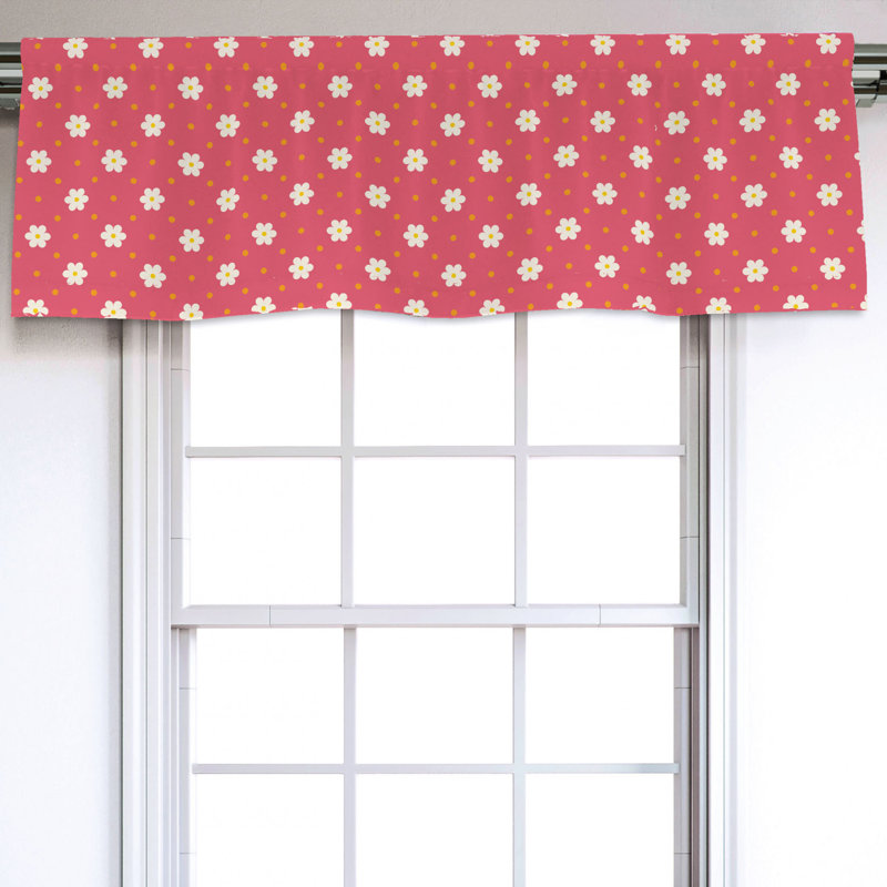 Sateen Floral Ruffled Window Valance
