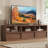 Mid-Century Modern TV Stand for 85 Inch TVs, Entertainment Center with 3 Drawers & Open Shelves, Brown-897866084