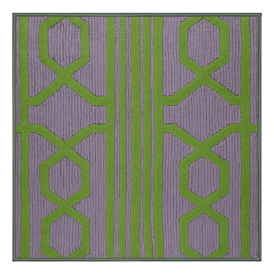 Machine Washable Trellis Green Area Rug