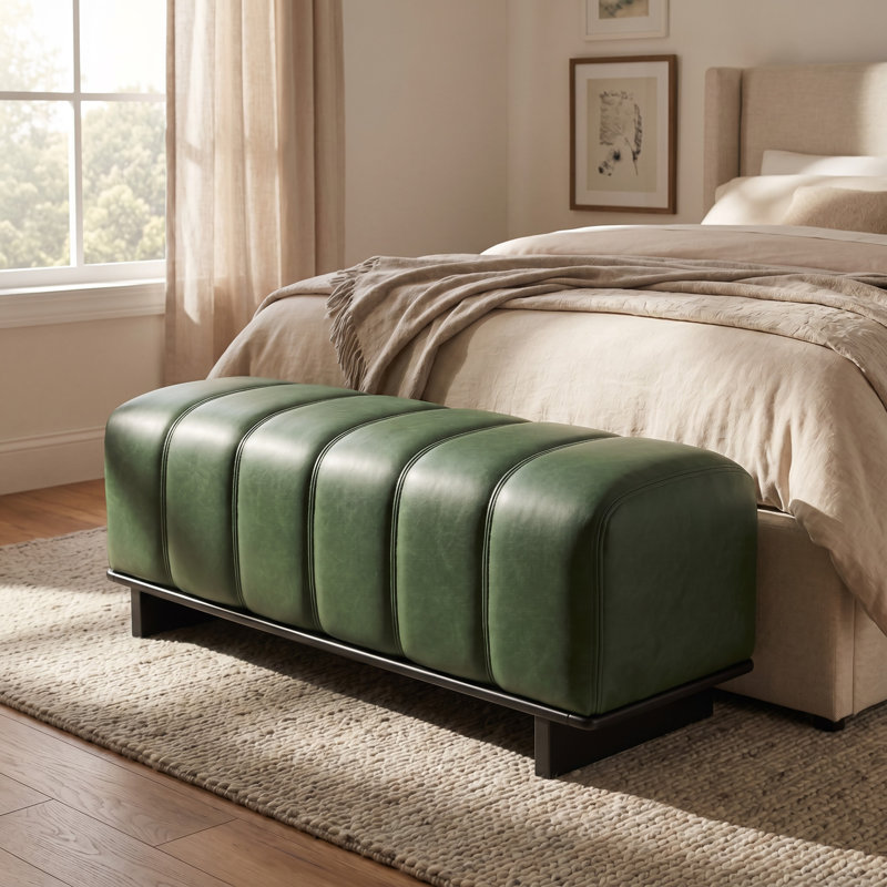 Banc de salle à manger d'intérieur avec bois d'hévéa et contreplaqué, Vert, Vert