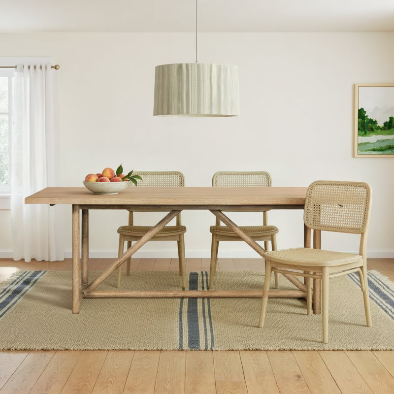 Vallie Oak Solid Wood Dining Table