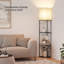 Sector Corner Shelf Lamp 3 Colour Temperatures Led Bulb,corner Lamp With Linen Lampshade