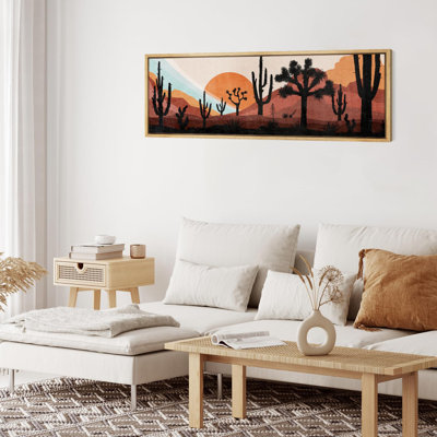 Cactus Desert " Western Desert Sunset With Cactus Nature Landscape Southwest Art Extra Large Decorative "