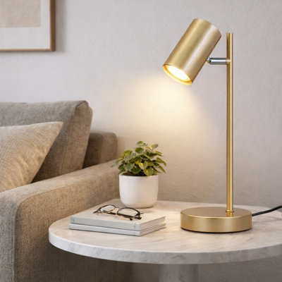 Gold 35cm Table Lamp 1-light GU10 - swiveling 350°  Bedside lamp