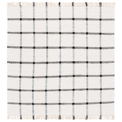 Abira Handwoven Recycled Cotton Plaid Rug