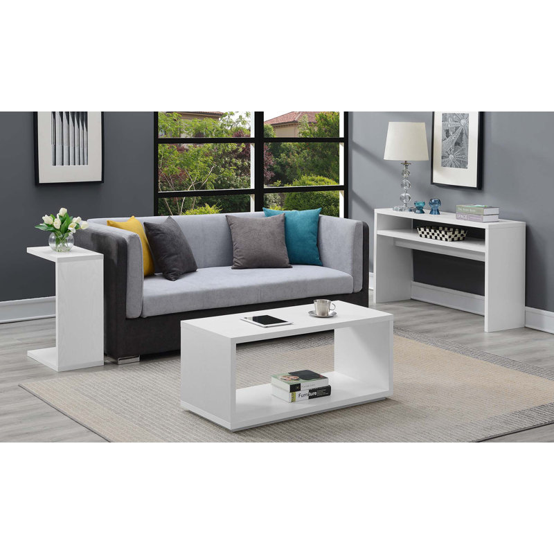 Haught 48" Console Table with Shelf, White