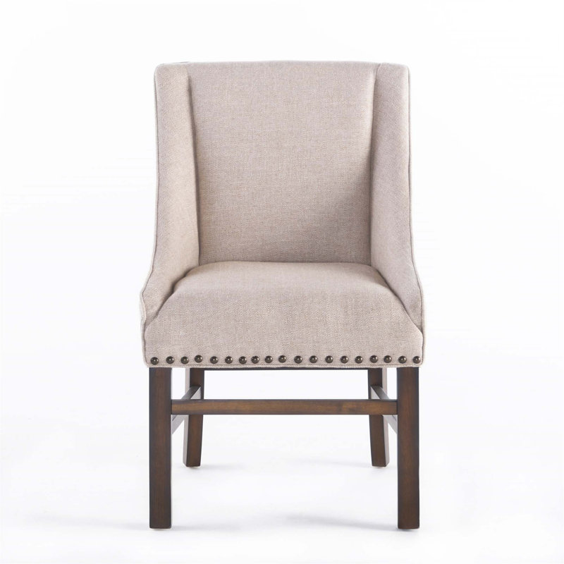 Chaise d'appoint rembourrée contemporaine à hauteur de siège H 20 po Wokeham, 2, Beige