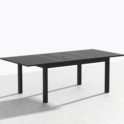 63"-92" Extendable Aluminum Outdoor Dining Table, All-Weather Patio Table