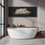 Nuage «Moody Black Modern Minimalist Neutral Artwork» - très grande impression sur toile encadrée-101069301-98126576