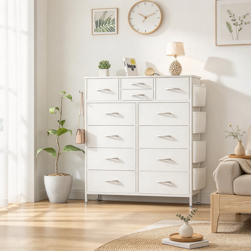 98.6 cm W Chest of 12 Drawers, White