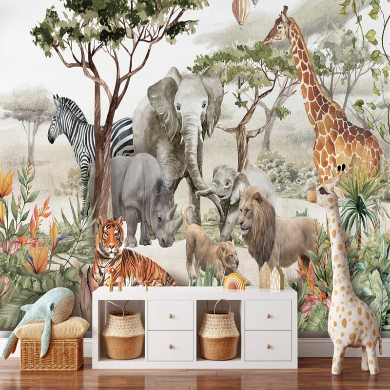 Savanna, aventure faunique avec des bébés et des géants de la jungle, L 96 po x l 108 po