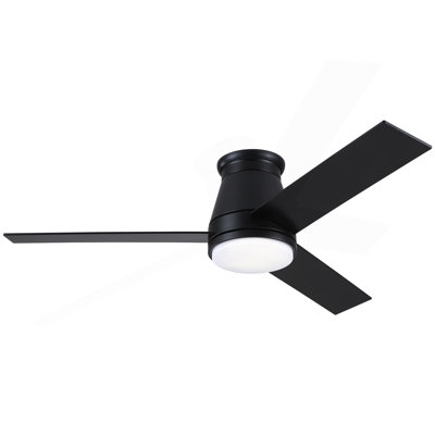 48" Black Lowe Profile Ceiling Fan With Light