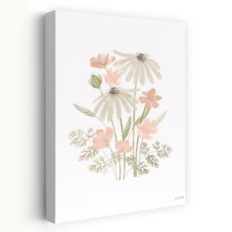 «Daisies in Bloom», art contemporain de paysage de marguerite, H 60 po x l 40 po
