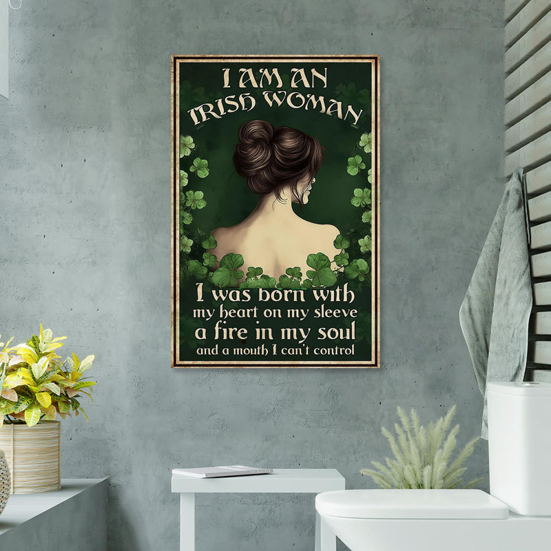 «I Am An Irish Woman», reproduction d'art graphique sur toile tendue 1 pièce, L 11 po x H 14 po