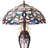 24.5"H Victorian Ivory Dome Shade Double Lit Tiffany-Style Stained Glass Table Lamp-243898408