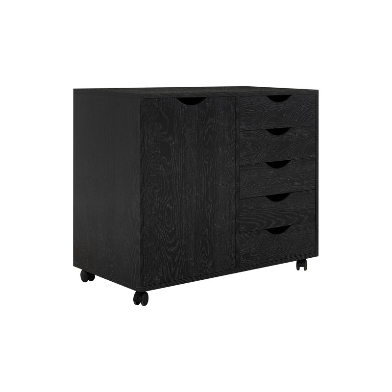 5-Drawer Decorative Filing Cabinet on Wheels – Stylish Office Storage Cabinet with Locking Features for Secure and Efficient Organization
