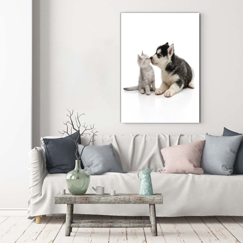 Dog And Cat - Wrapped Canvas Print