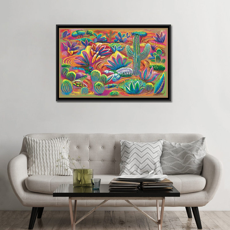 Desierto Viviente - reproduction d'art murale - toile encadrée, Noir, H 32 po x l 48 po