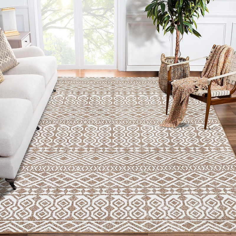 Tapis géométriques lavables Boho pour le salon