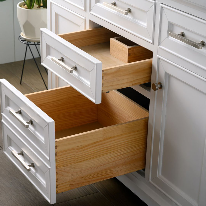 Thompson 48" W Single Vanity, White/Brushed Nickel
