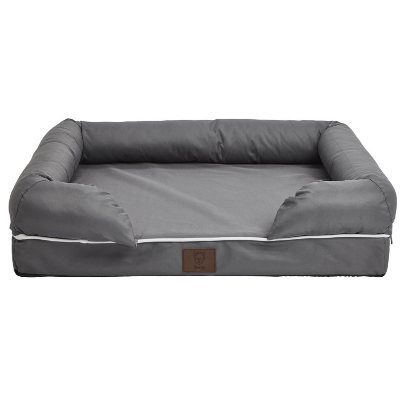 Ashlyn Orthopedic Polyester Pet Bed, Medium (94cm W x 77cm D x 24cm H), Grey