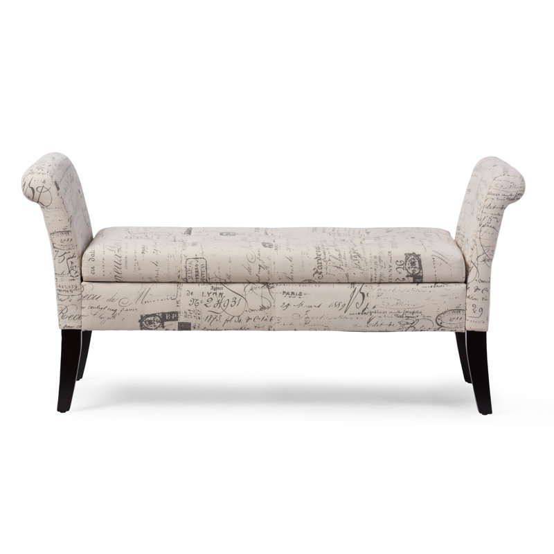 Linen Upholstered Storage Bench