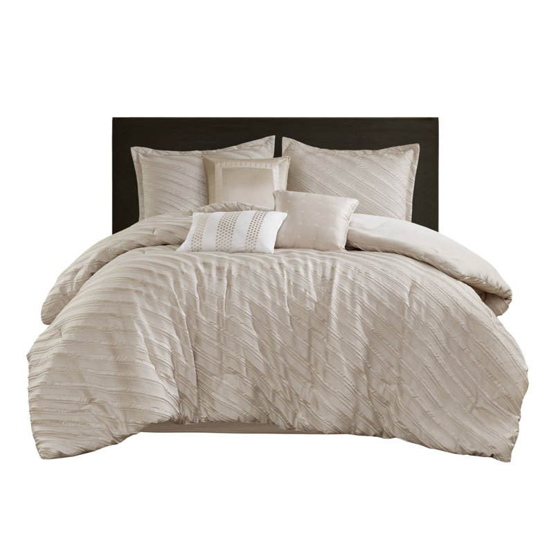 7 PCSSoft Bedding Sets, Queen Comforter + 6 Additional Pieces, Gray
