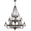 Lustre à niveaux 18 lumières de style bougie Noble