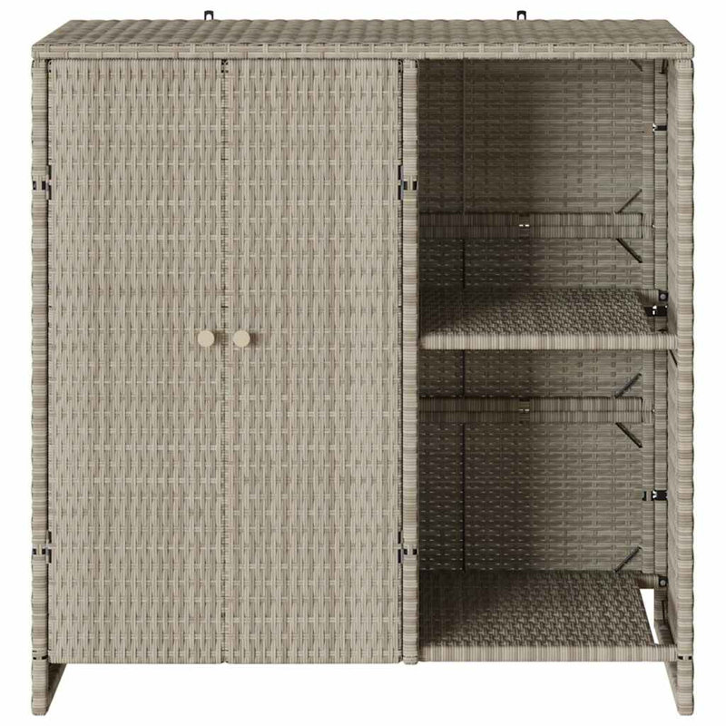 Rattan Accent Cabinet, Light Grey