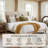 Melaya Wingback Upholstered Platform Bed Frame-640475837-653332743
