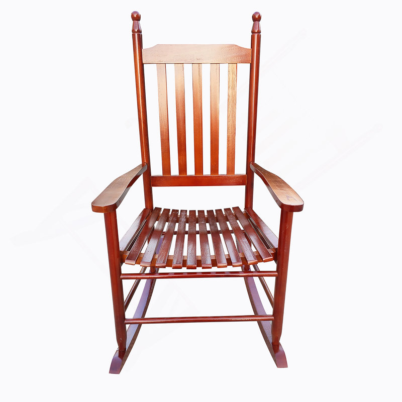 Chaise berçante en bois, Brun