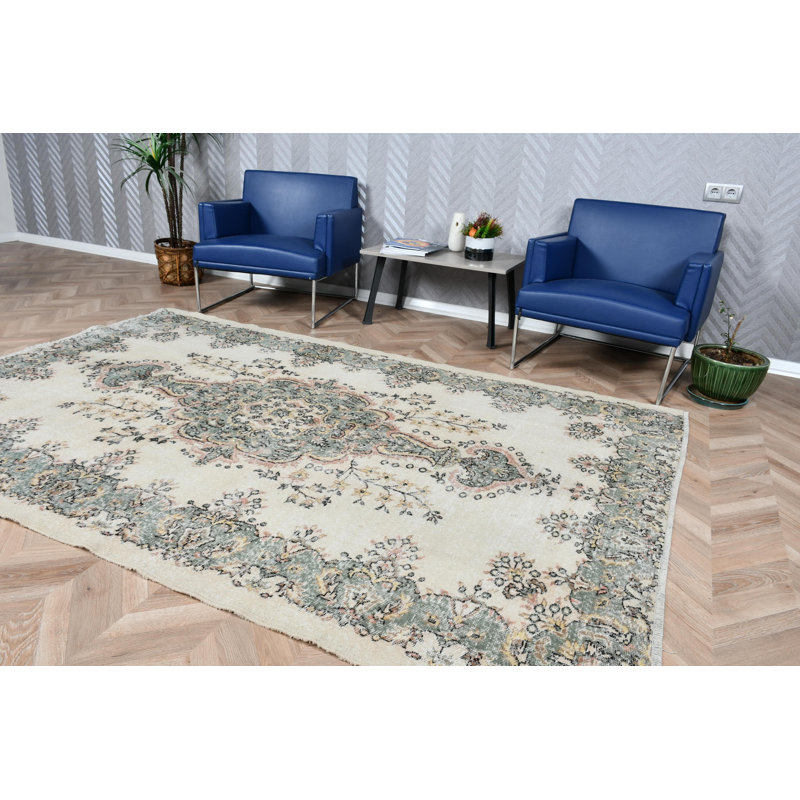 Grand tapis Oushak turc antique en laine beige idéal pour la décoration de la chambre à coucher